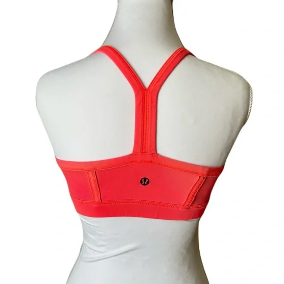 Lululemon Coral Neon Orange Sports Bra SZ 2 - Picture 4 of 5